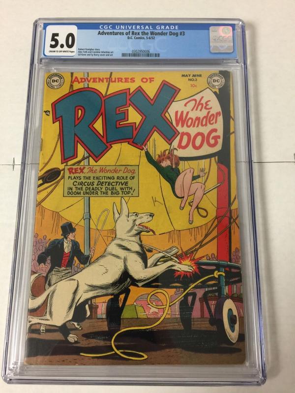 Adventures of Rex The Wonder Dog 3 Cgc 5.0 Very Scarce Rare