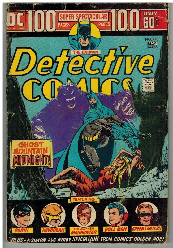 DETECTIVE 440 May 1974 G-VG S & K, classics galore COMICS BOOK