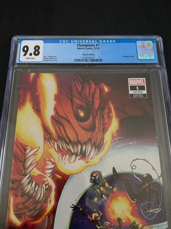 Champions Outlawed #1 CGC 9.8 1:25 Ferry Variant Cover!! Marvel 2020 Ships Fast