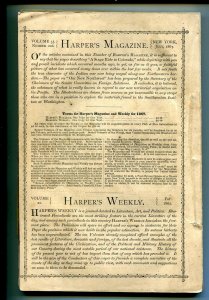 Harper's New Monthly Magazine 7/1867-pulp format-Civil War-Indepence Hall-VG