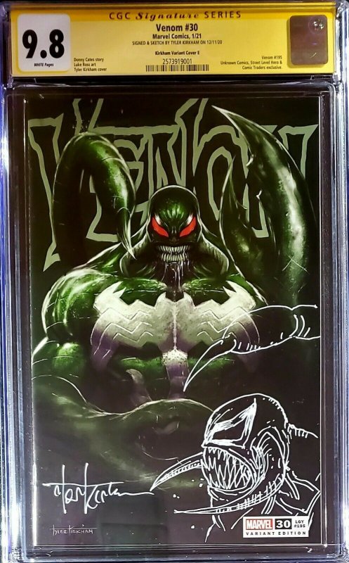 ?? Venom #30 CgC 9.8 trade Signed & sketch Remark by Tyler Kirkham Scorpion  | Comic Books - Modern Age, Marvel, Scorpion, Superhero