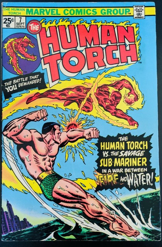 THE HUMAN TORCH #7 VS SUB MARINER!! 1975! Awesome Vintage Book!