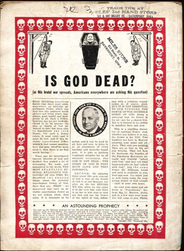 EXCLUSIVE DETECTIVE Nov 1942-Peter Driben GGA-Hitler hanging ad-wild magazine