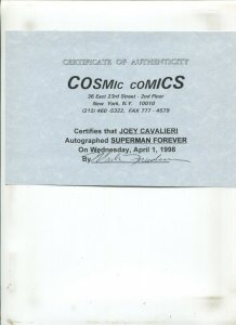 Superman Forever #1 - Lenticular Variant - Signed Joey Cavaleri (9.2OB) 1998