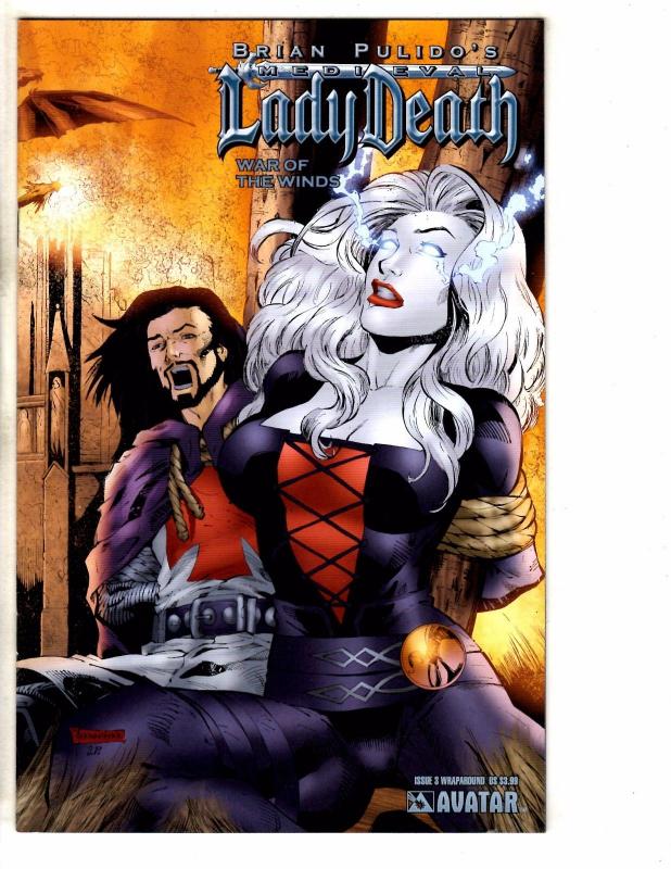 Lot Of 9 Lady Death Avatar Comic Books War Winds # 1 (3) 2 (2) 3 (2) 4 (2) J261