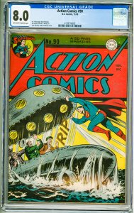 Action Comics #90 (1945) CGC 8.0! OWW Pages!
