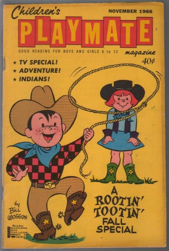Children's Playmate Magazine 11/1966-Bill Woggon cover art-puzzles-games-VG