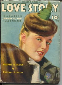 Love Story--January 1939--Pulp Magazine--Street and Smith--VG