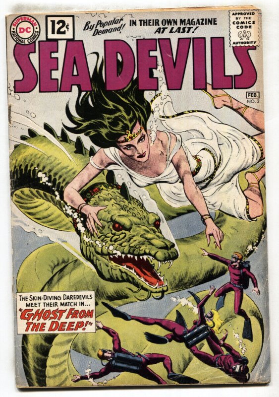 SEA DEVILS #3 1962-GREY TONE COVER-DC Silver Age-comic book