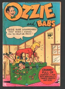 Ozzie and Babs #12 1949-Fawcett-Wacky humor-Headlight panels-Classic swimsuit...