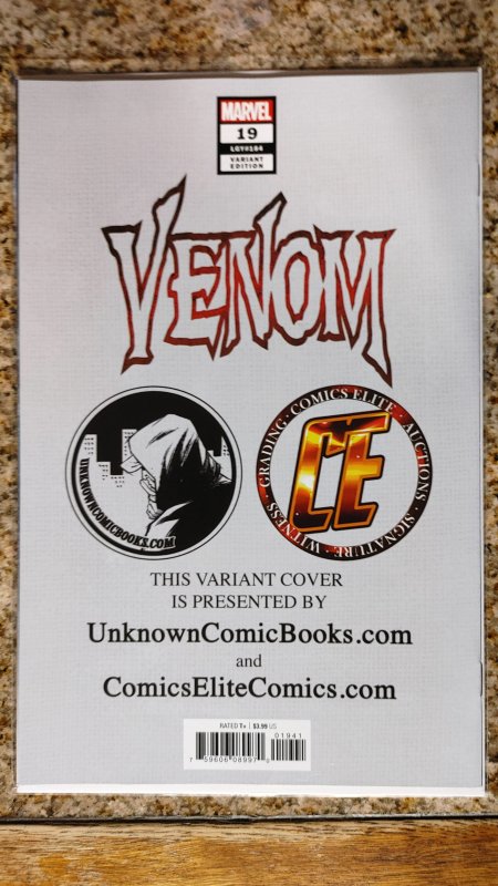 Venom #19 Comics Elite/Unknown Comics Exclusive Lee Venom-ized Virgin Variant