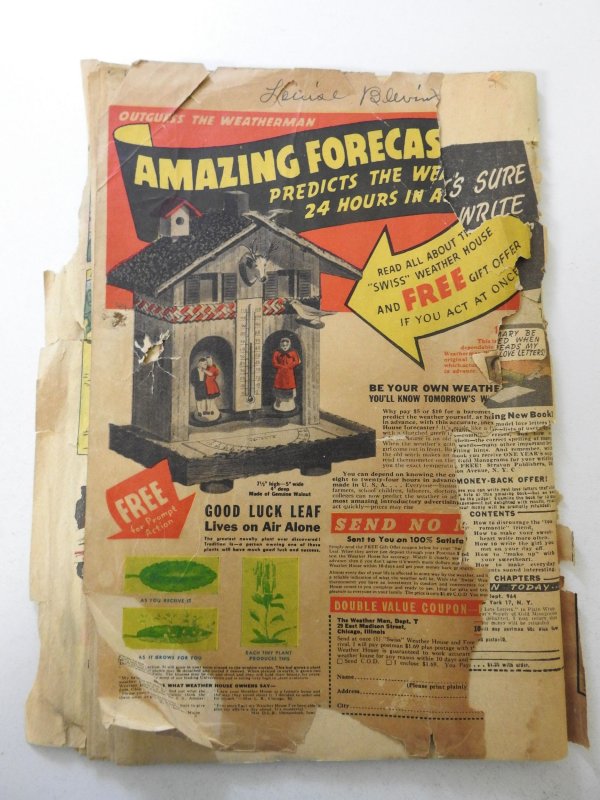 Thrilling Comics #41 (1944) PR Condition Incomplete see description