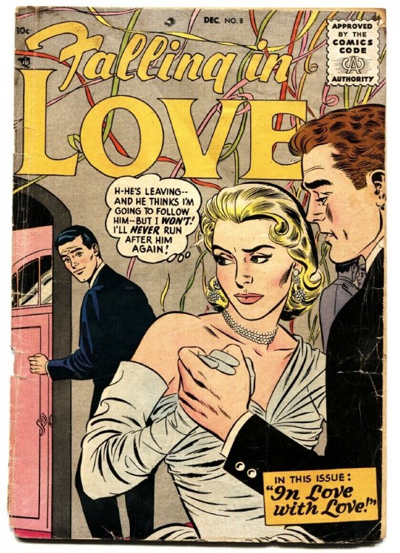 Falling in Love #8 comic book 1956- DC Romance- Golden Age G/VG