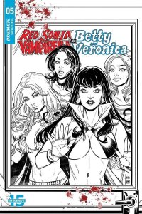RED SONJA VAMPIRELLA BETTY VERONICA #5 20-COPY BRAGA B&W INCENTIVE - DYNAMITE