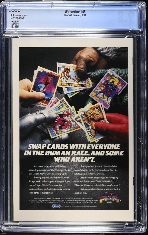 Wolverine #45 (9/91) Graded CGC 9.8