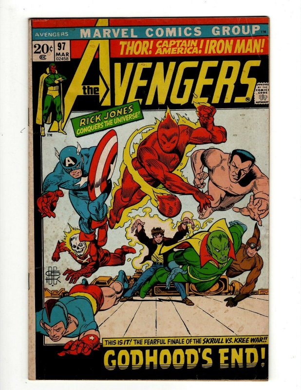 Avengers # 97 FN- Marvel Comic Book Hulk Thor Captain America Iron Man OF2