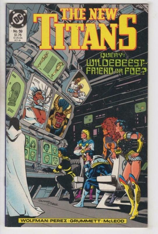 THE NEW TITANS #59, VF/NM, George Perez, DC 1989 more DC in store