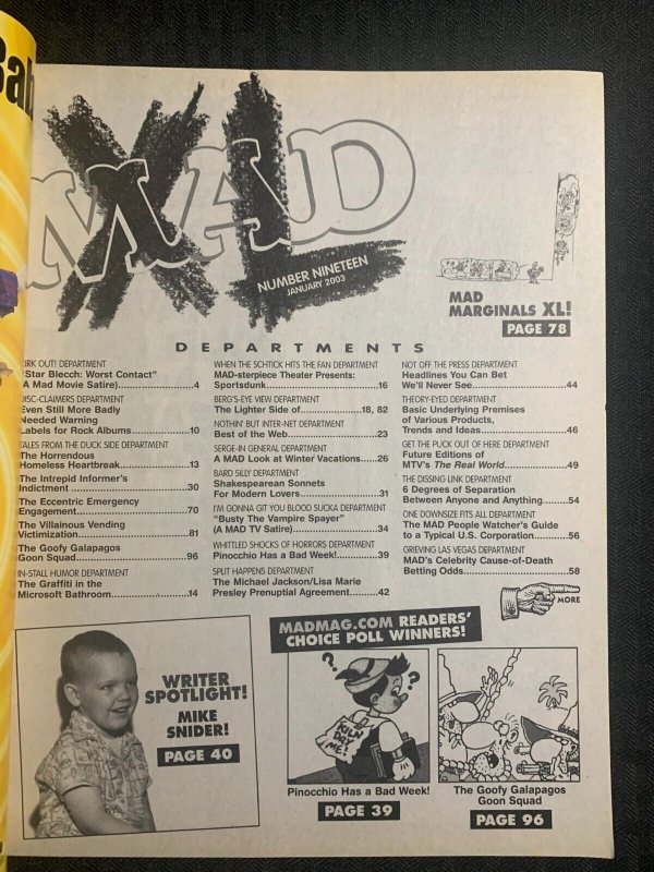2002 Jan MAD XL Magazine #19 FN 6.0 Alfred E Neuman / Buffy the Vampire Slayer
