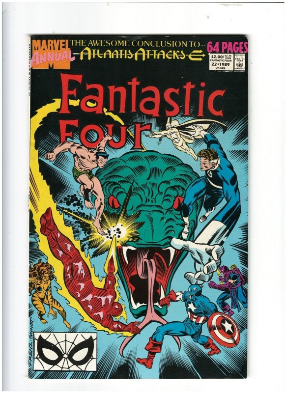 Fantastic Four Annual #22 Marvel 1989 Namor Atlantis Attacks VF- 7.5