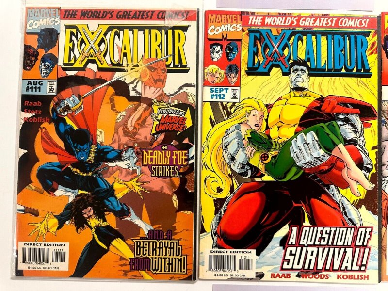 3 Excalibur Marvel Comic Books # 111 112 113 Avengers Hulk Thor Ironman 105 EJ10