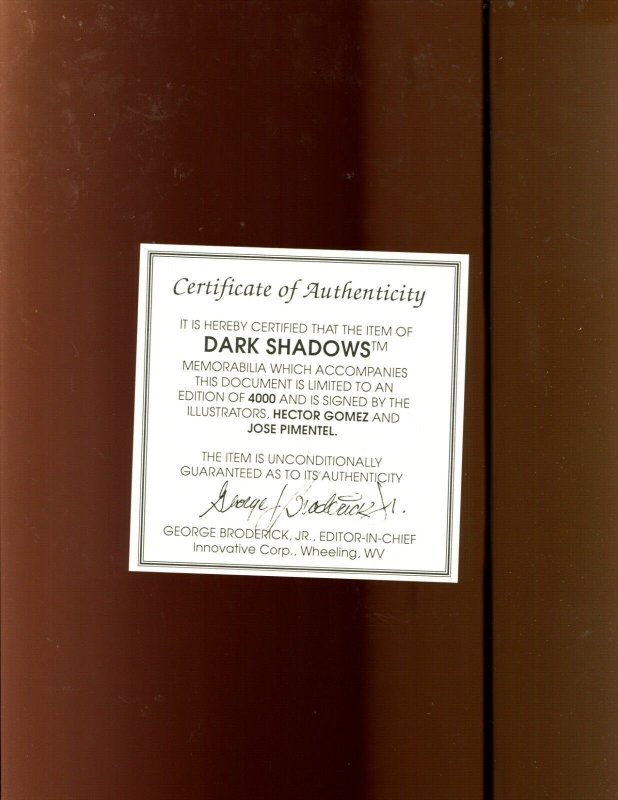 Dark Shadows #1 - SIGNED BY GOMEZ & PIMENTEL WITH COA 1427/4000! (9.0/9.2) 1991