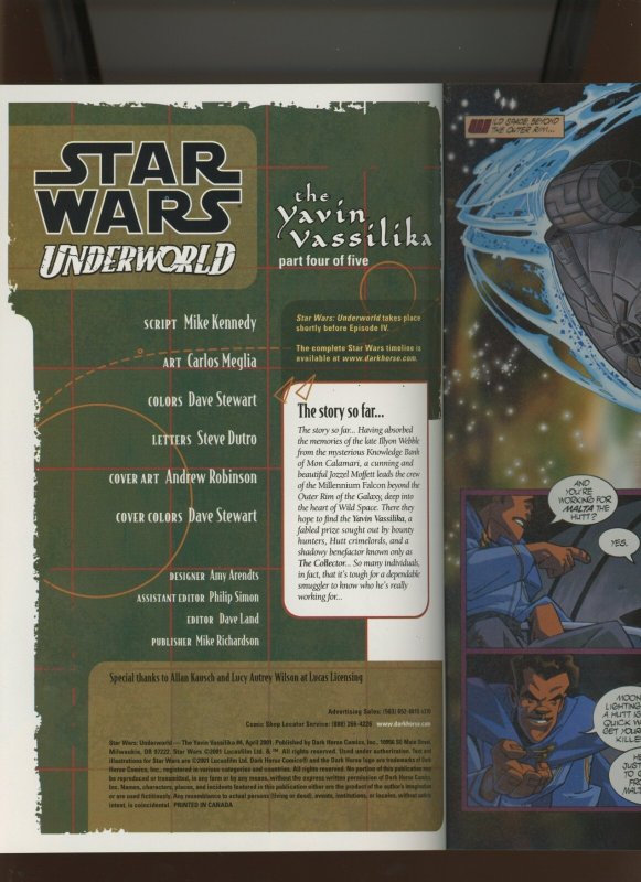 (2001) Star Wars: Underworld - The Yavin Vassilika #4: PHOTO COVER! (9.2)
