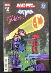 DEADPOOL BATMAN #1 SCOTTIE YOUNG VARIANT SIGNED BY ZEB WELLS COA NM