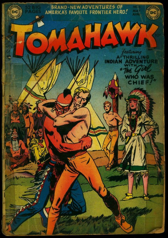 Tomahawk #5 1951- DC Western- Indian Fight cover F/G 