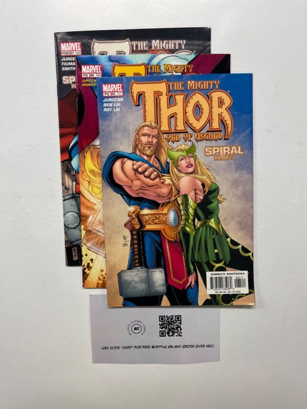 4 Thor Marvel Comic Books # 65 66 67 Avengers Defenders Iron Man Hulk 61 JS42