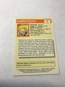 SABRETOOTH #57 : 1990 Marvel Universe Series 1 card, NM/M high grade, X-Men