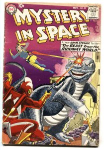 MYSTERY IN SPACE #55 1959-ADAM STRANGE-GREYTONE COVER-WILD SCI FI 