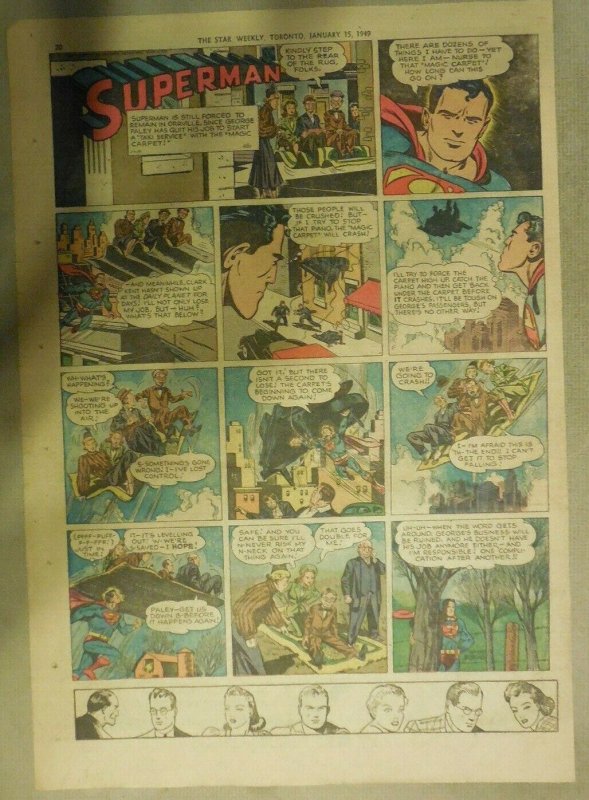 (52) Superman Sunday Pages by Wayne Boring 1949 Complete Year Tabloid Page Size