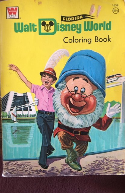 Walt Disney World Florida coloring book, 61p,17 colored,1972