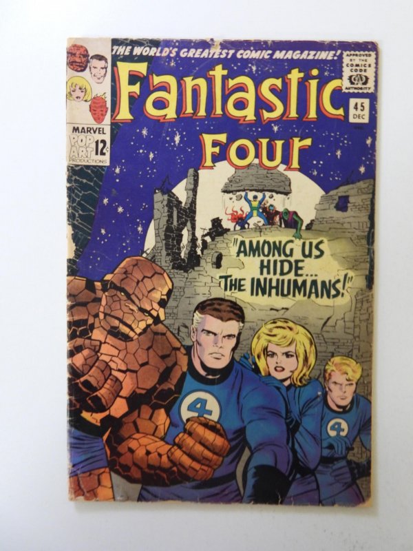 Fantastic Four #45 (1965) Fair condition 1st appearance of The Inhumans see desc