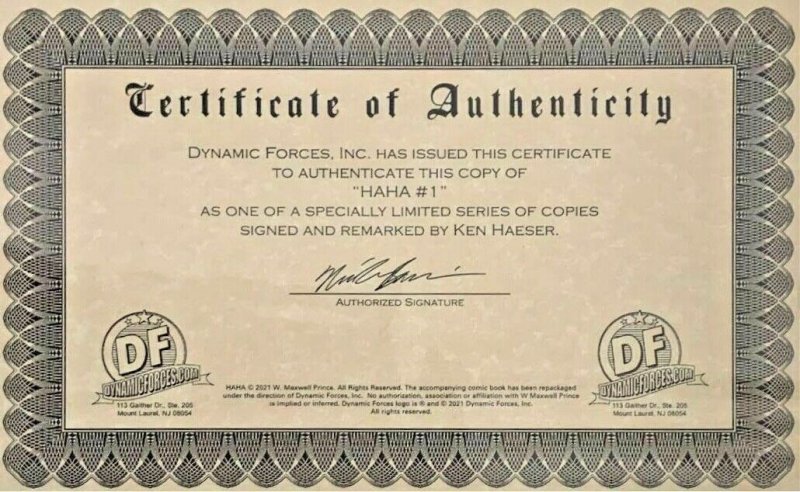 HAHA #1D DF SPECIALLY LIMITED SERIES SIGNED AND REMARKED BY KEN HAESER WITH COA.
