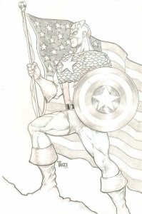 Captain America Original Art to Print - Signed art by Billy Tucci