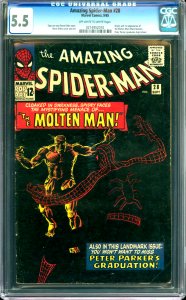 The Amazing Spider-Man #28 CGC Graded 5.5 Origin and 1st appearance the Molte...