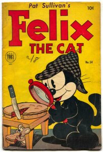 Felix The Cat #54 1954- Sherlock Holmes parody cover- Golden Age VG