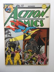 Action Comics #67 (1943) PR Condition! 4 Ad Pages Missing