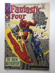 Fantastic Four #69 (1967) By Ben Betrayed! Puncture Middle GVG Condition!