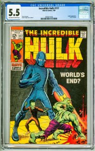 The Incredible Hulk #117 (1969) CGC 5.5! OWW Pages!