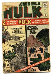 INCREDIBLE HULK #4-1962-ORIGIN ISSUE-JACK KIRBY MARVEL incomplete