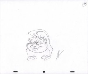 Tazmanian Devil Animation Pencil Art - 57 - Wrapped Around