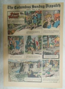 Prince Valiant Sunday Page by Hal Foster from 4/27/1947 Tabloid Page Size ! 