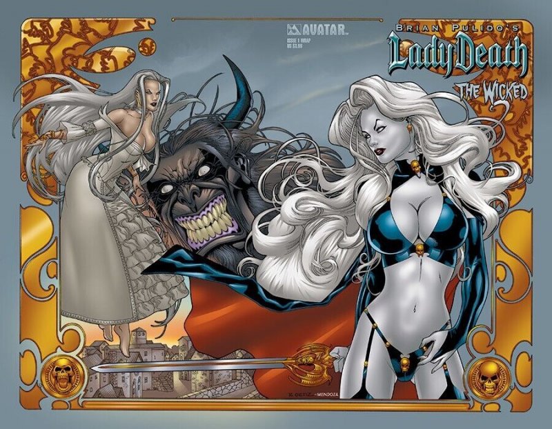 Lady Death : The Wicked # 1 Mendoza Wrap Around Variant Cover !!   VF/NM 