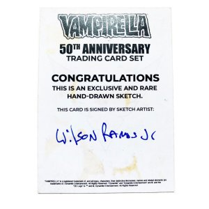 Vampirella 50Th Anniversary Sketch Card By Wilson Ramos Jr Dynamite (I)