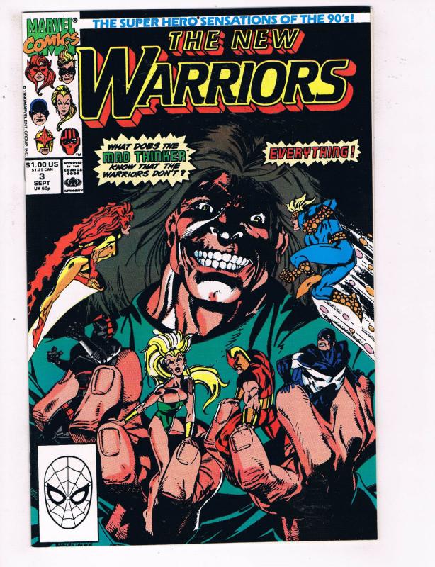 The New Warriors #3 VF Marvel Comics Comic Book Sept 1990 DE24