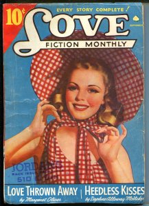 PULP:  Love Fiction Monthly 9/1941-Ace-pin-up girl pulp cover-romance stories-VG