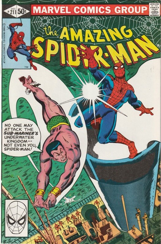 The Amazing Spider-Man # 211 VF+ Marvel 1980 Namor Appearance [T7]