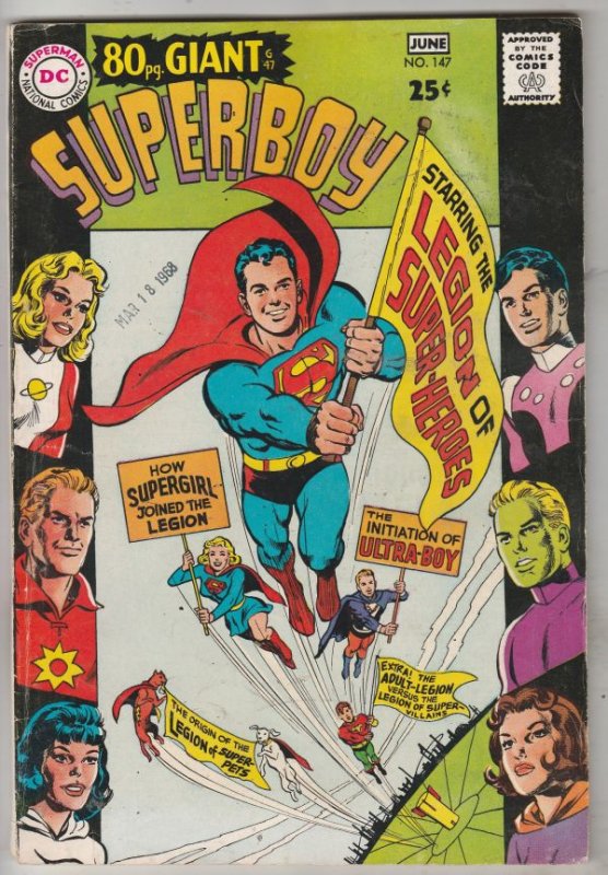 Superboy #147 (Jun-68) FN/VF Mid-High-Grade Superboy